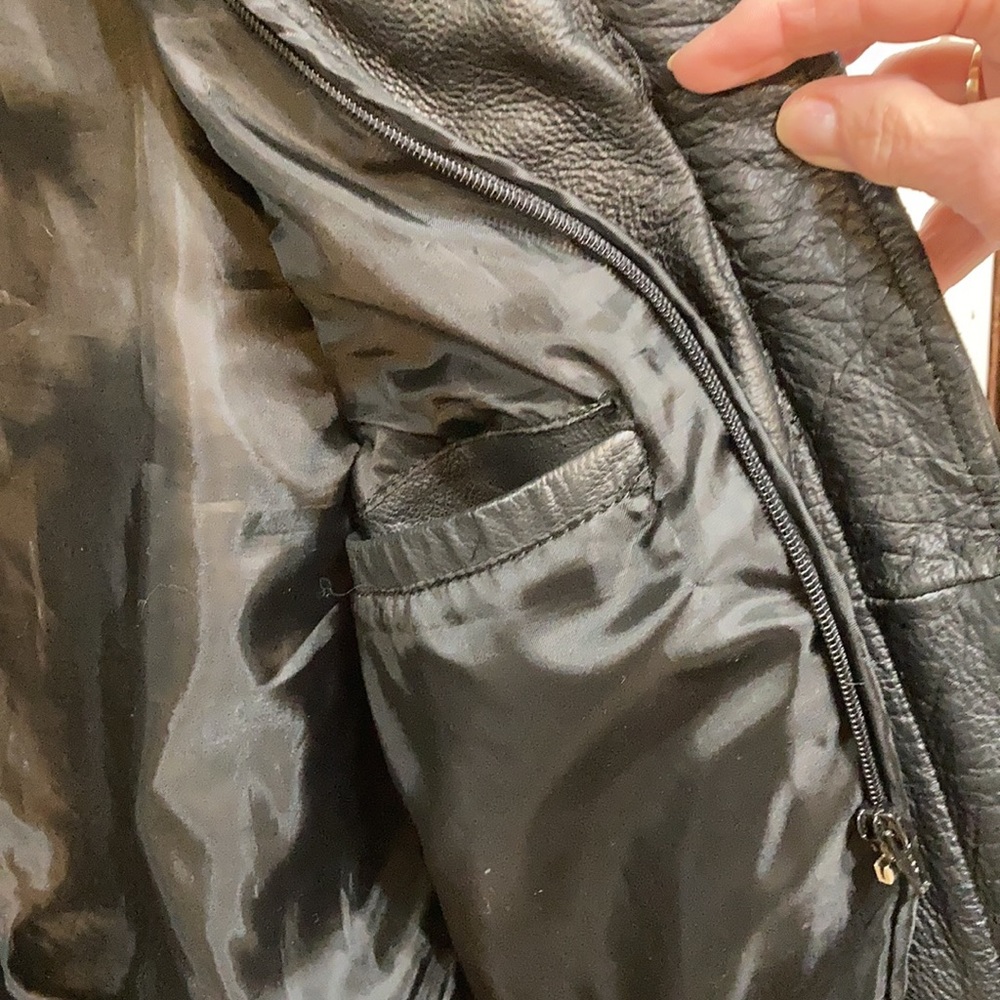 Thick Leather Motorcycle Jacket - image 7